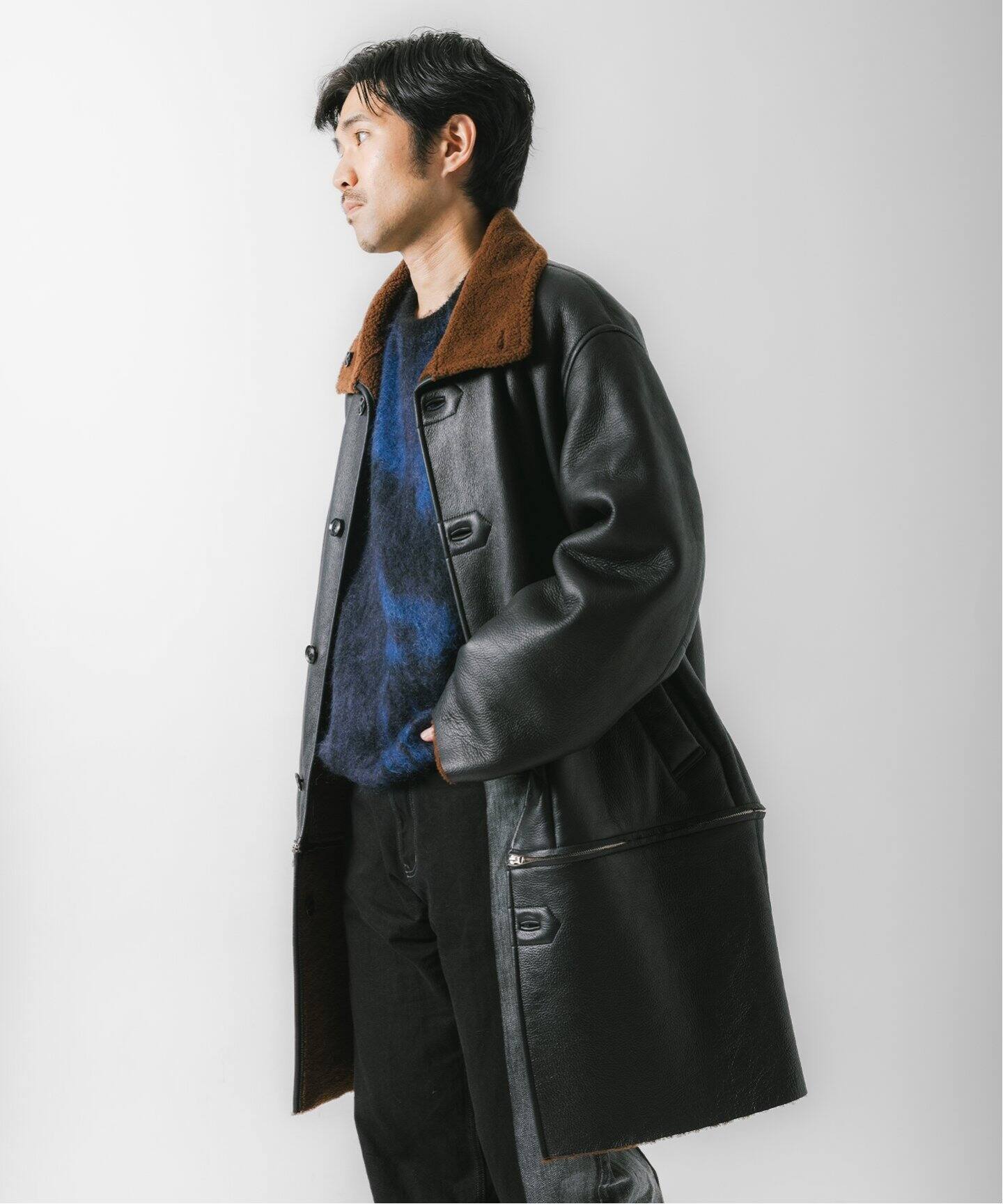 YOKE ヨーク レザー MOUTON RANCH COAT 3
