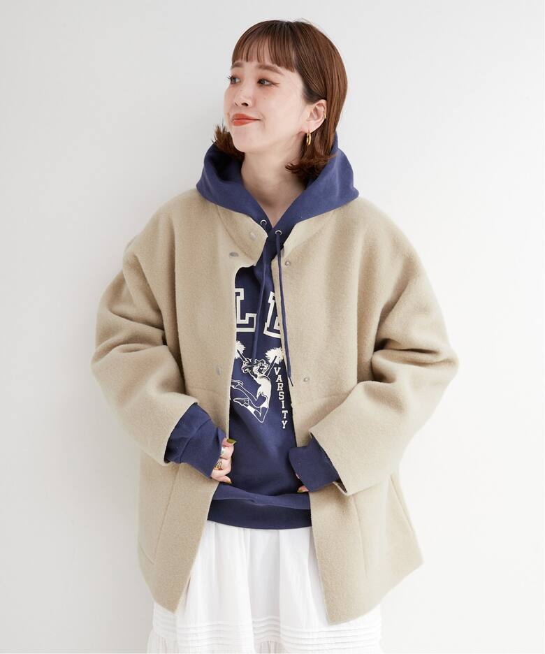 リバーシブルミドル丈ムートンコート（ムートンコート）｜B.C STOCK  