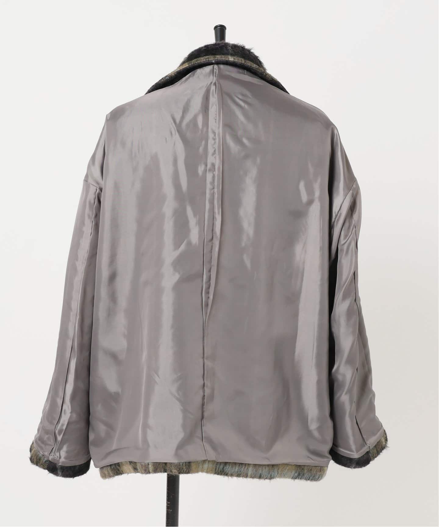 シャギーチェックショートコート（その他ブルゾン／アウター