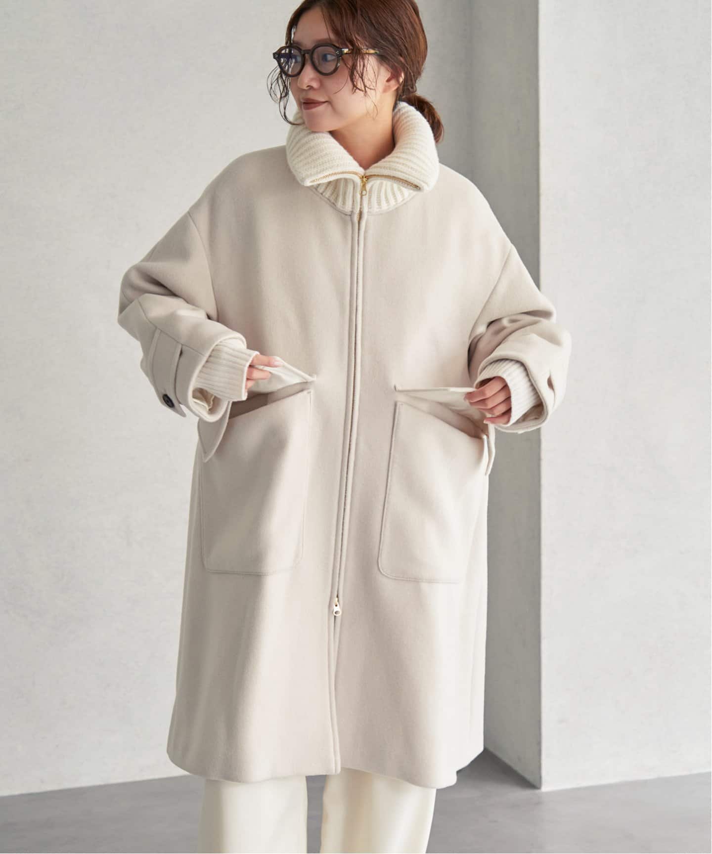 ロイヤルジーロン ビーバー畦ニットカラーコート（その他ブルゾン