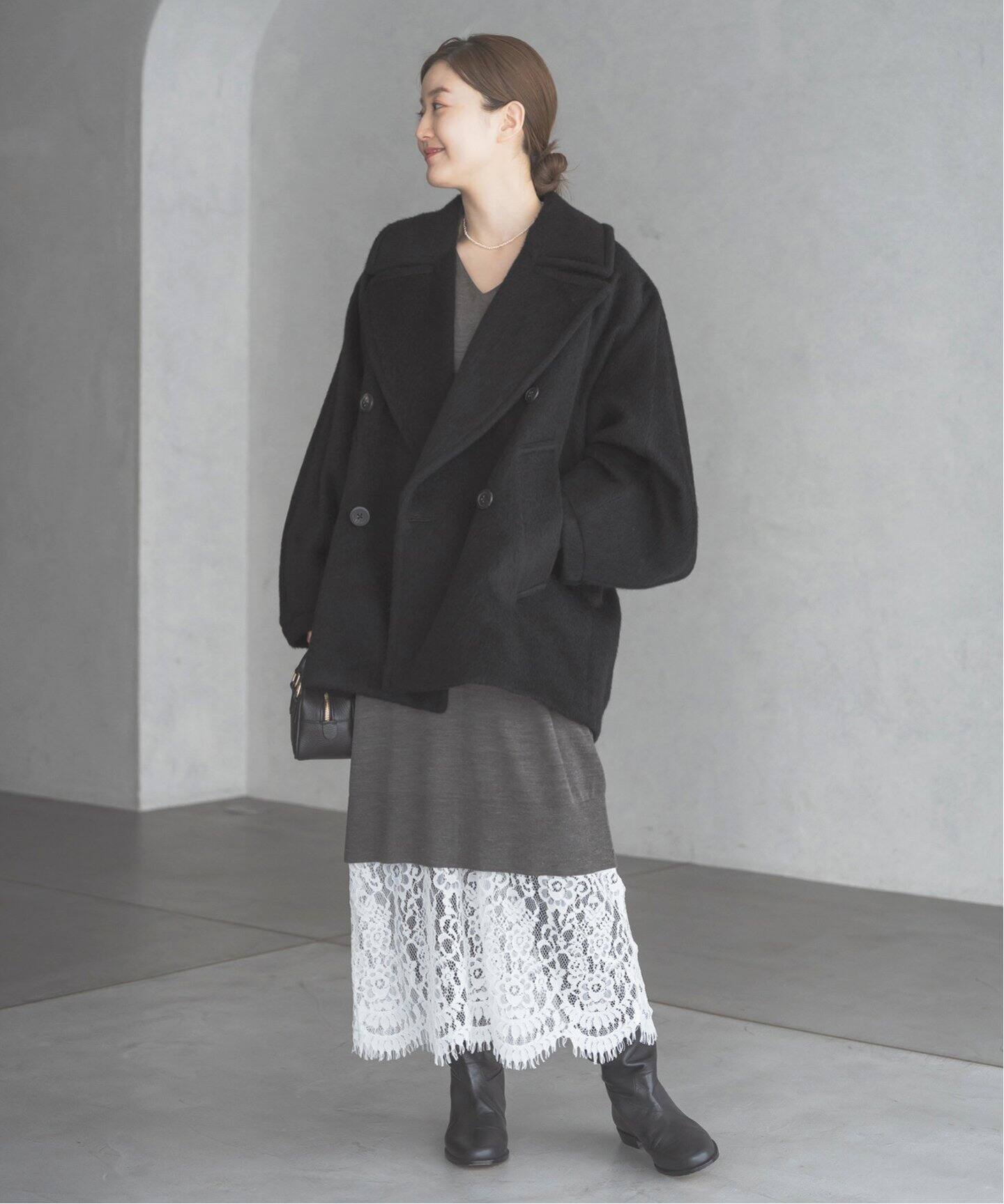 モヘヤミックスシャギーショートコート（その他ブルゾン／アウター  