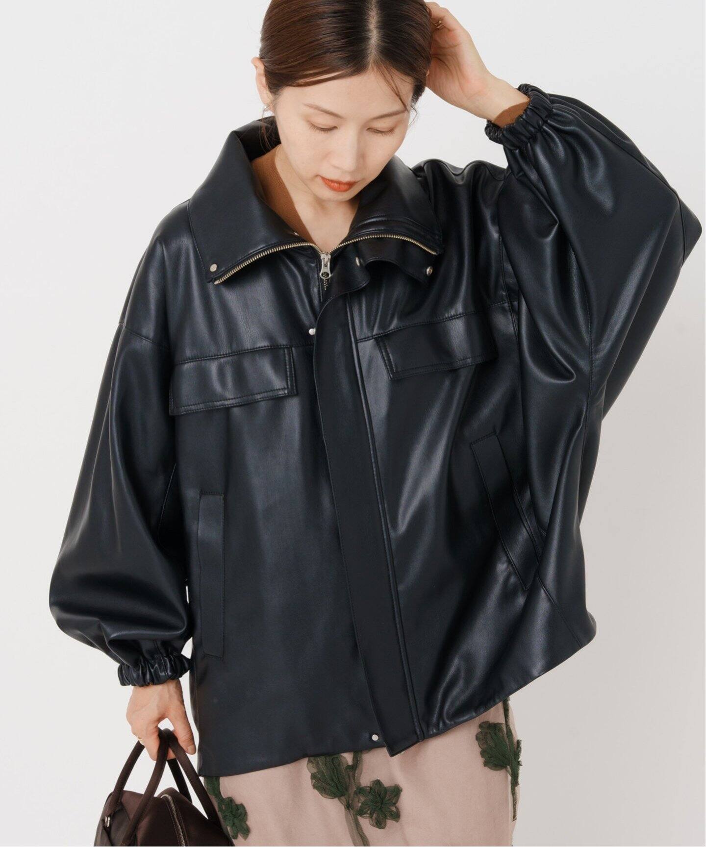 レザーライクブルゾン（レザージャケット）｜IENA（イエナ）の通販 