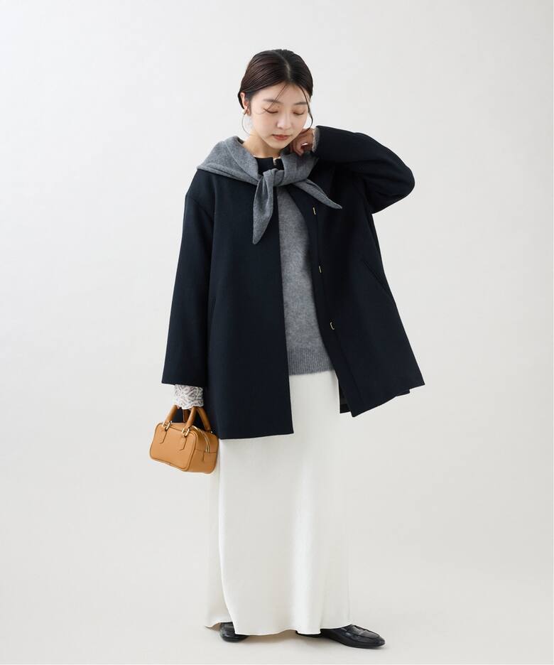 シャルムビーバーAラインコート（ノーカラーコート）｜IENA（イエナ  
