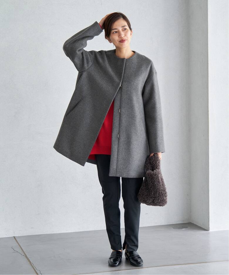 シャルムビーバーAラインコート（ノーカラーコート）｜IENA（イエナ  