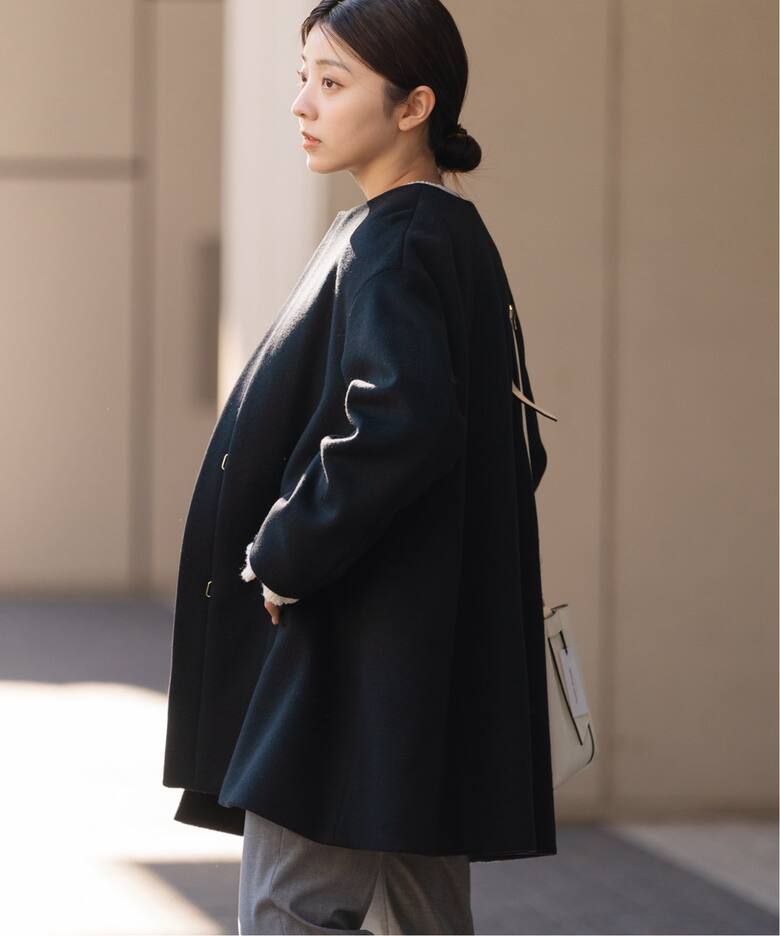 シャルムビーバーAラインコート（ノーカラーコート）｜IENA（イエナ  