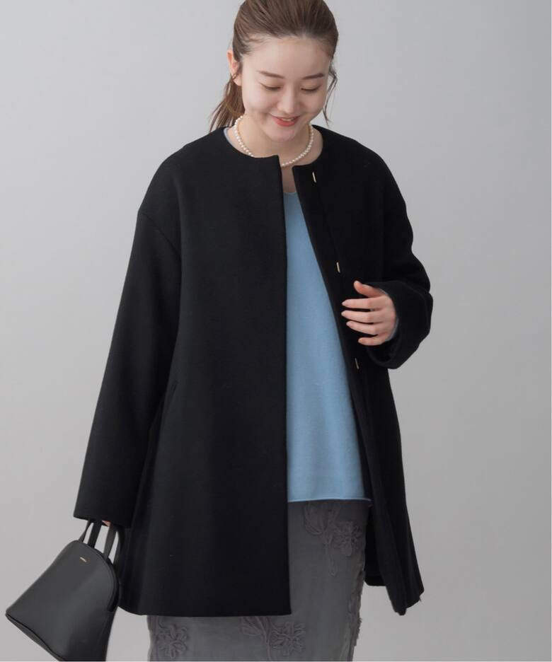 シャルムビーバーAラインコート（ノーカラーコート）｜IENA（イエナ  