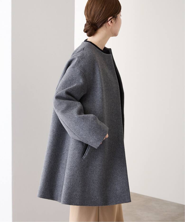 シャルムビーバーAラインコート（ノーカラーコート）｜IENA（イエナ  