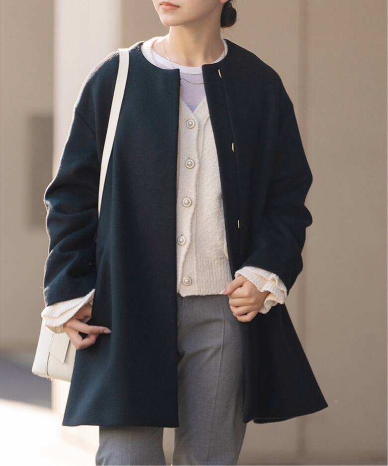 シャルムビーバーAラインコート（ノーカラーコート）｜IENA（イエナ  