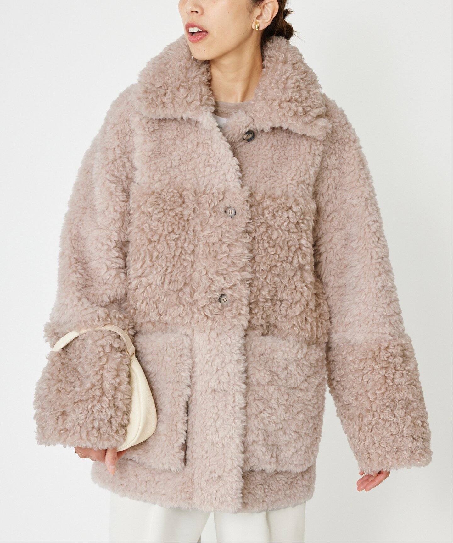 URBANCODE LONDON カーリーファーコート リバーシブル（ボア・フリース  