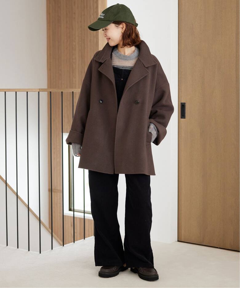 souple woolダブルフェイススタンドコート（その他ブルゾン／アウター  