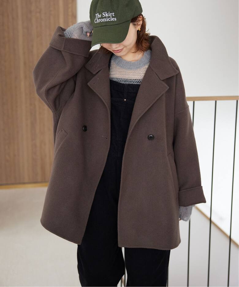 souple woolダブルフェイススタンドコート（その他ブルゾン／アウター 