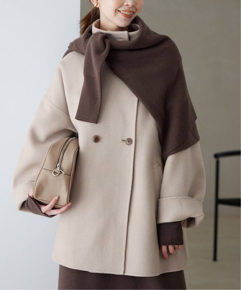 souple woolダブルフェイススタンドコート（その他ブルゾン／アウター  