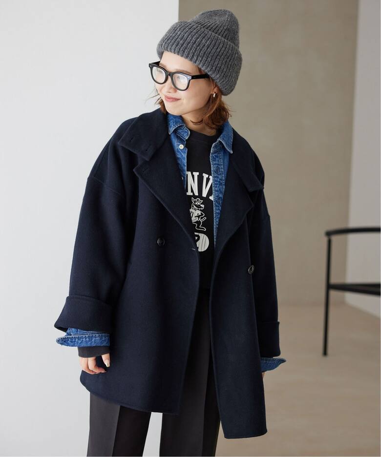 souple woolダブルフェイススタンドコート（その他ブルゾン／アウター  