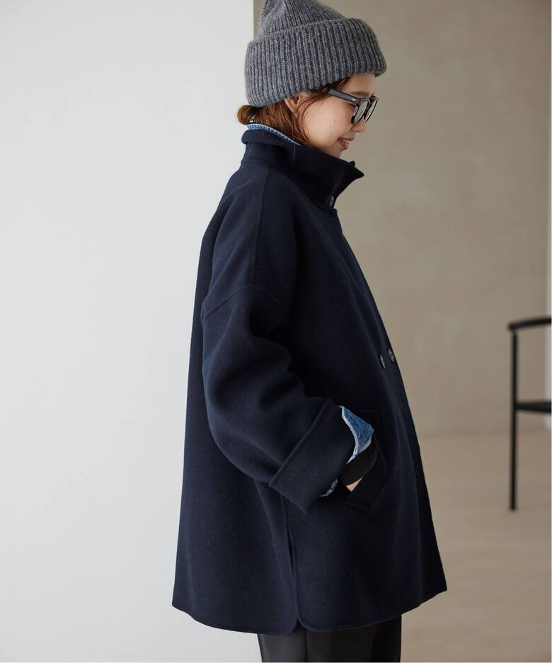 souple woolダブルフェイススタンドコート（その他ブルゾン／アウター 