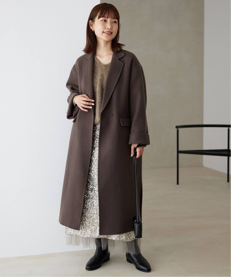 souple woolダブルフェイスチェスターコート（チェスターコート 