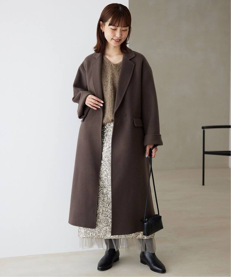 souple woolダブルフェイスチェスターコート（チェスターコート  