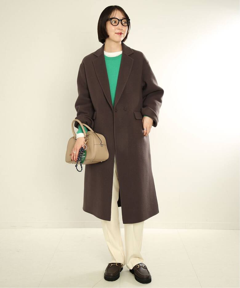 souple woolダブルフェイスチェスターコート（チェスターコート 
