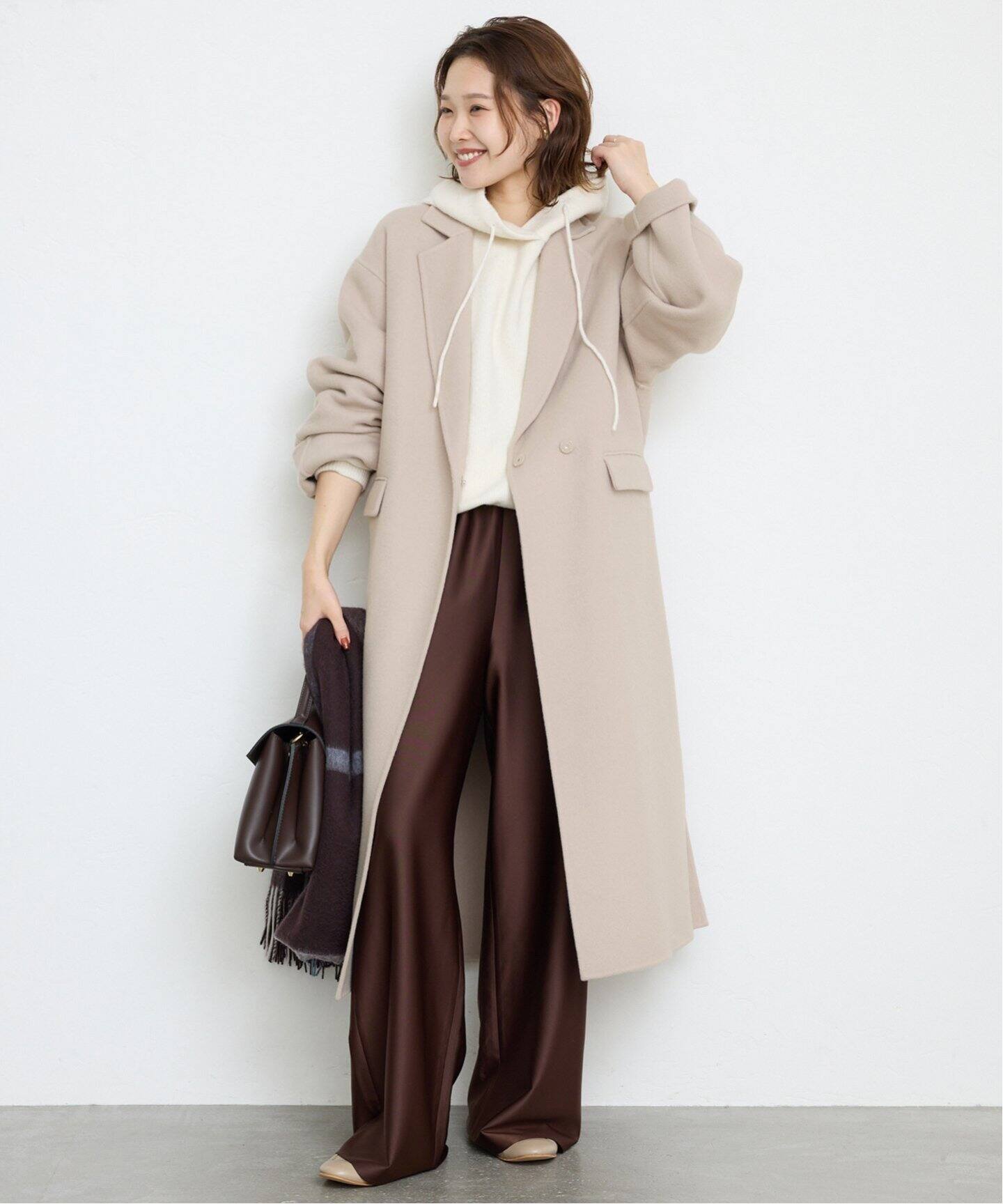 souple woolダブルフェイスチェスターコート（チェスターコート 