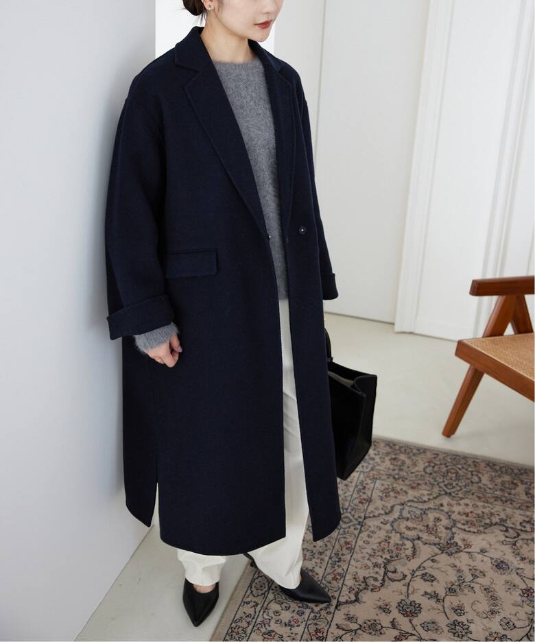 souple woolダブルフェイスチェスターコート（チェスターコート  