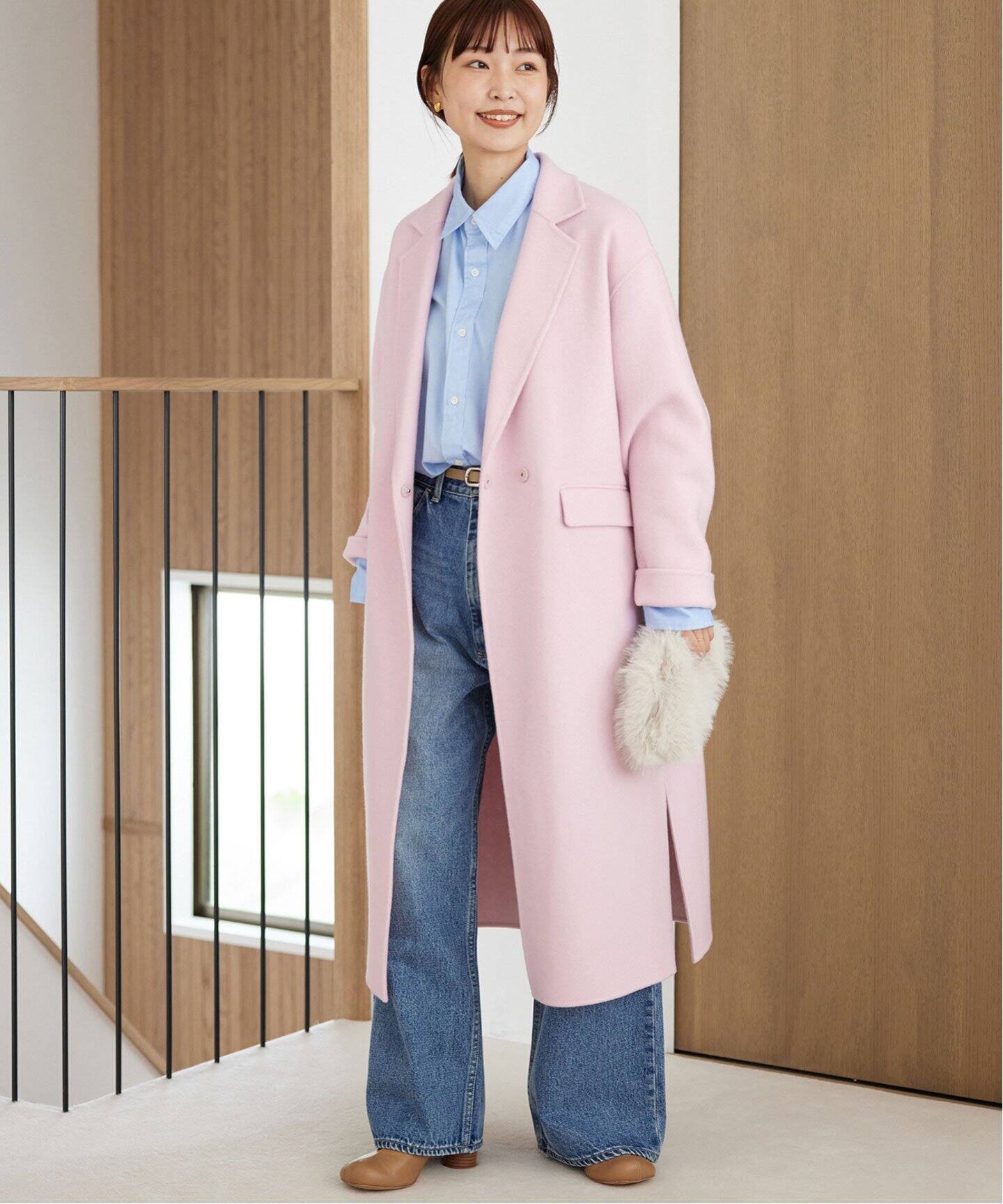 souple woolダブルフェイスチェスターコート（チェスターコート 