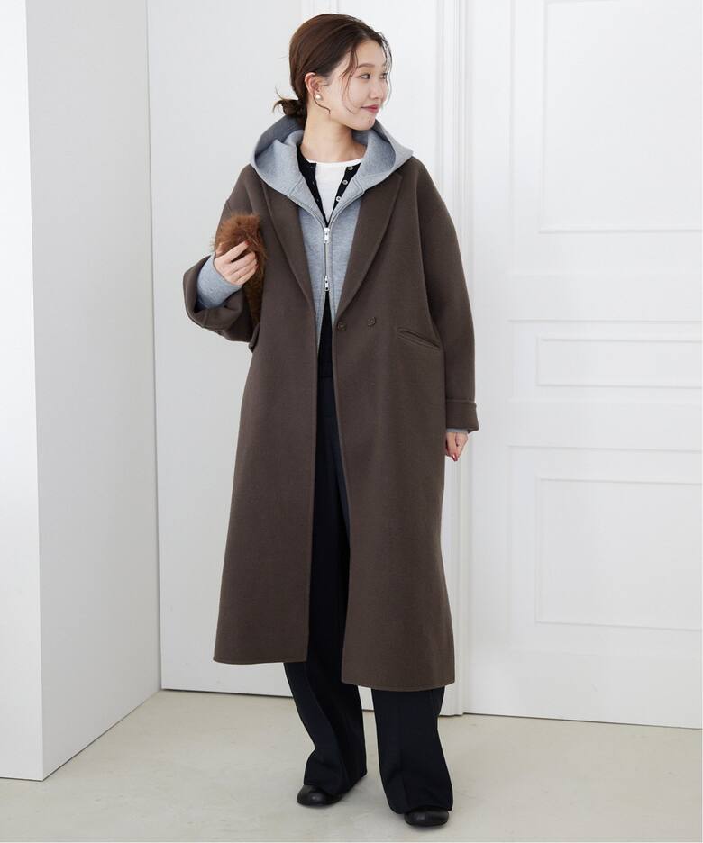 追加》souple woolダブルフェイスチェスターコート（チェスターコート  