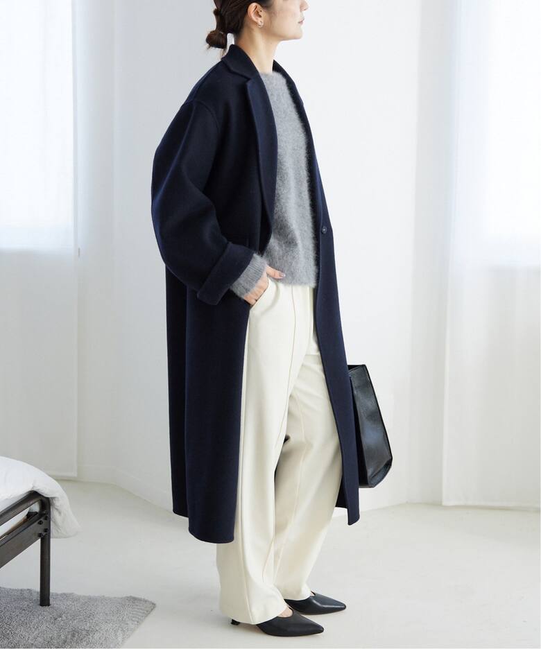 追加》souple woolダブルフェイスチェスターコート（チェスターコート 
