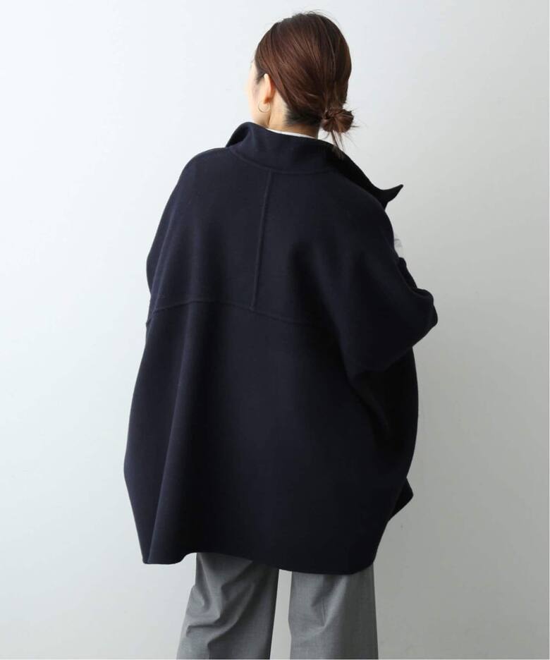 WEB限定/追加》スタンドカラーダブルフェイスポンチョ（ポンチョ 