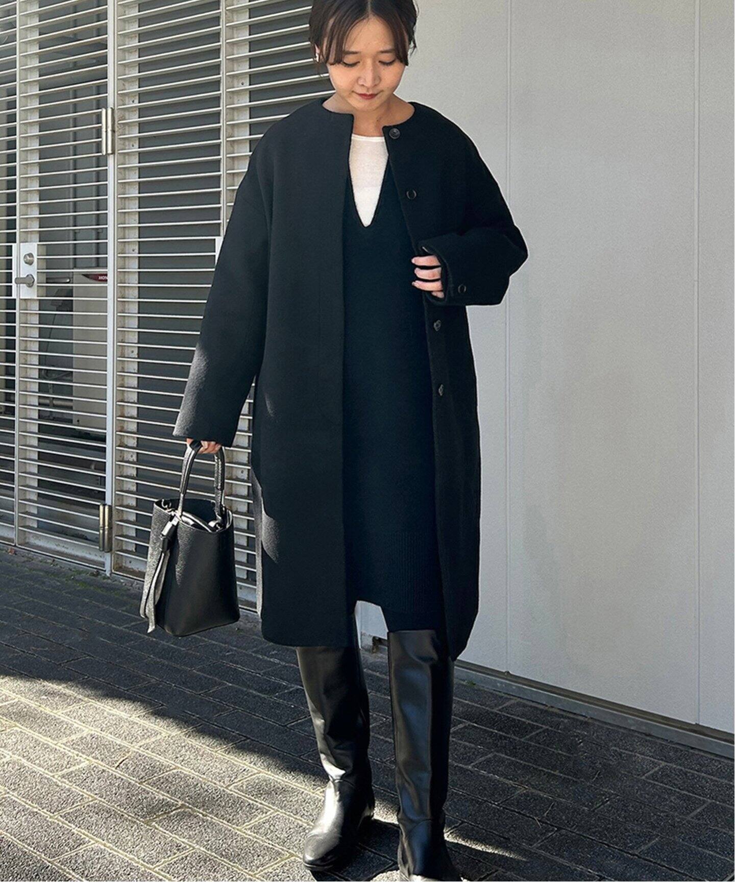 SUPER 100 シャギーノーカラーコート（ノーカラーコート）｜SLOBE IENA  