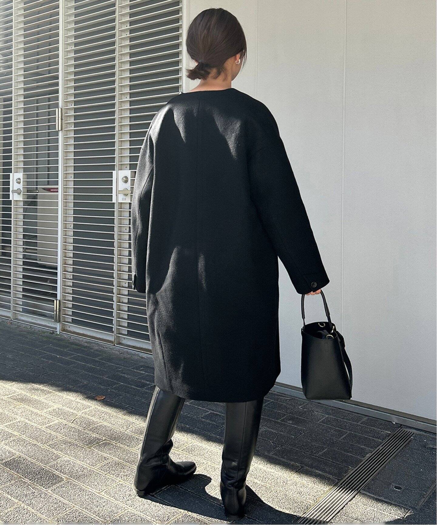 SUPER 100 シャギーノーカラーコート（ノーカラーコート）｜SLOBE IENA  