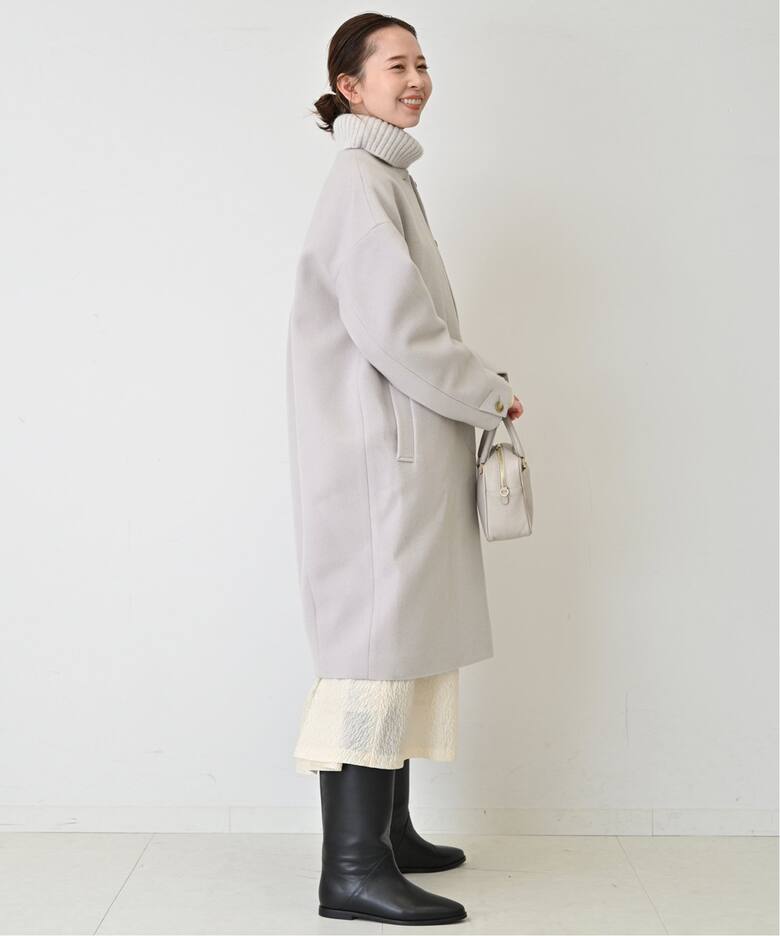 SUPER 100 シャギーノーカラーコート（ノーカラーコート）｜SLOBE IENA  