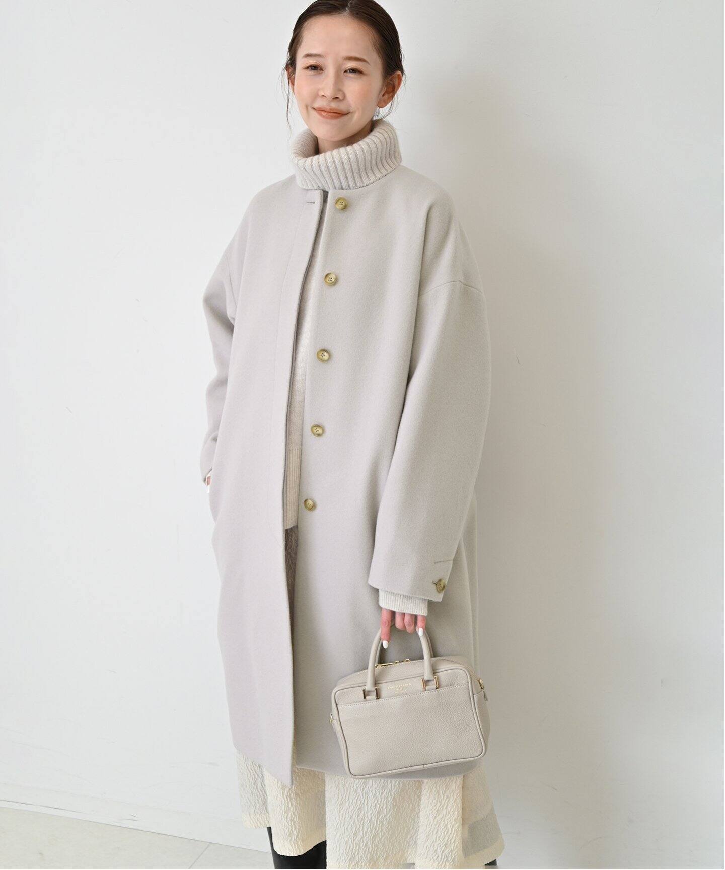 SUPER 100 シャギーノーカラーコート（ノーカラーコート）｜SLOBE IENA  