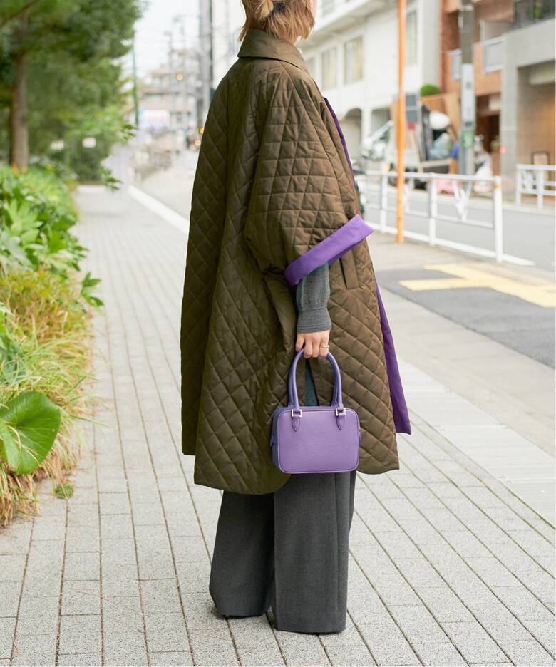 IENA LA BOUCLE リバーシブルキルティングポンチョ（中綿 