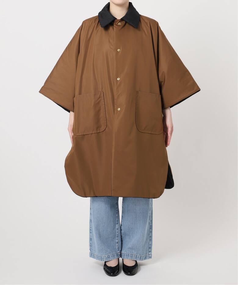 IENA LA BOUCLE リバーシブルキルティングポンチョ（中綿 