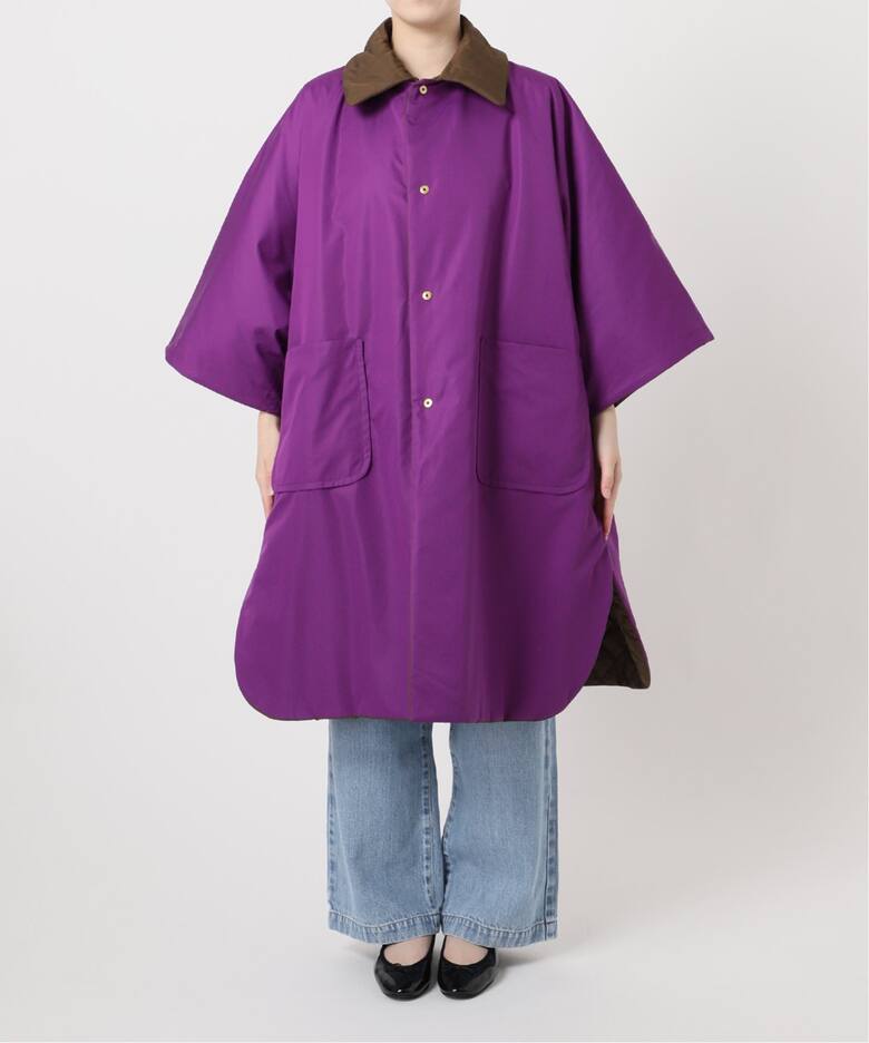 IENA LA BOUCLE リバーシブルキルティングポンチョ（中綿 