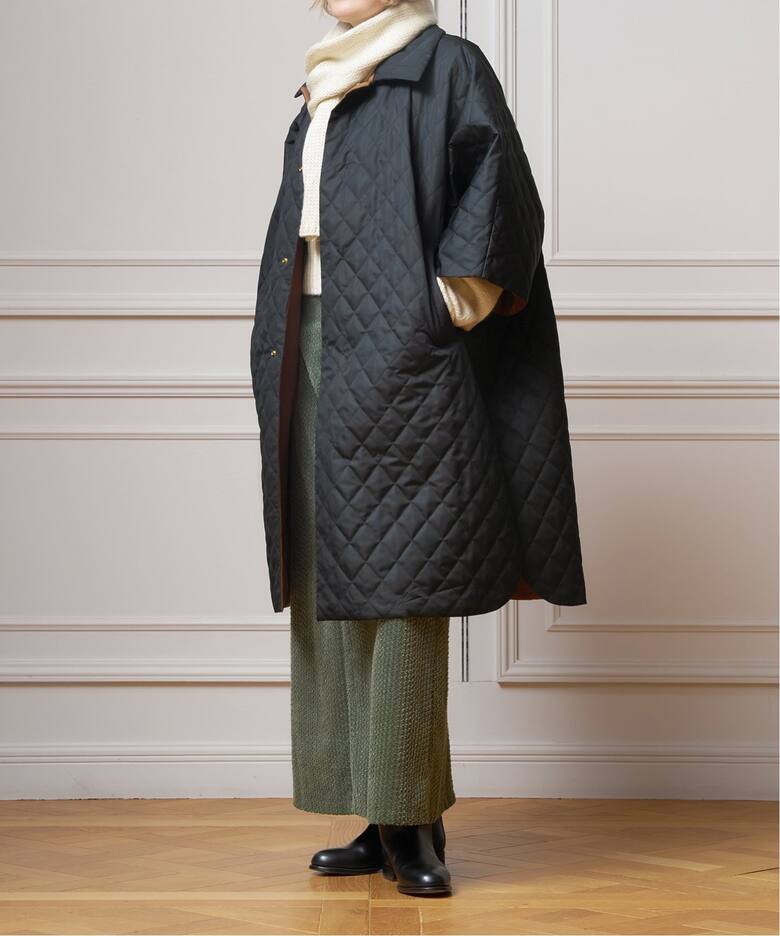 IENA LA BOUCLE リバーシブルキルティングポンチョ（中綿 