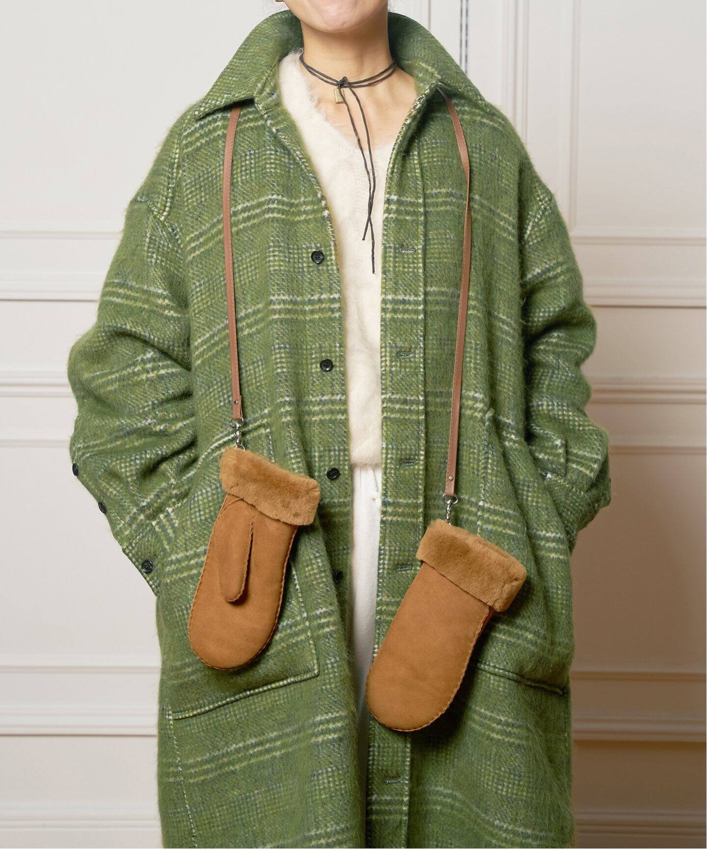 IENA LA BOUCLE プレイドシャギーウールシャツコート（その他ブルゾン  