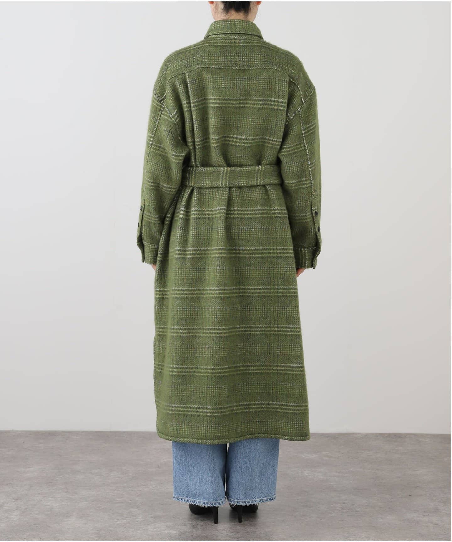 IENA LA BOUCLE プレイドシャギーウールシャツコート（その他