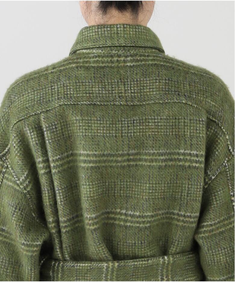 IENA LA BOUCLE プレイドシャギーウールシャツコート（その他ブルゾン 