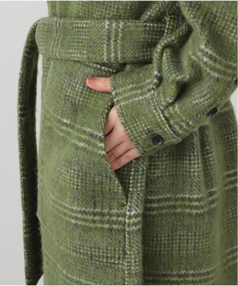 IENA LA BOUCLE プレイドシャギーウールシャツコート（その他ブルゾン 