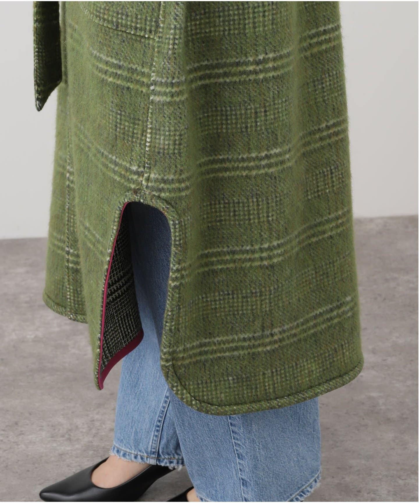 IENA LA BOUCLE プレイドシャギーウールシャツコート（その他ブルゾン