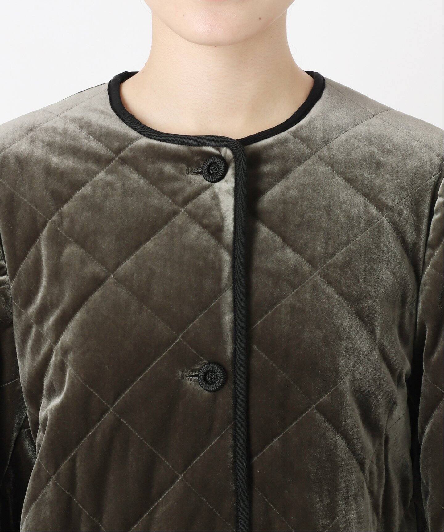 IENA LA BOUCLE ベロアキルティングコート（中綿・キルティング 