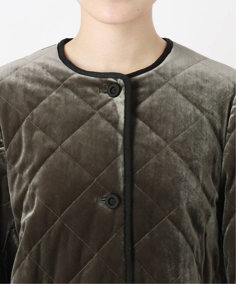 IENA LA BOUCLE ベロアキルティングコート（中綿・キルティング 
