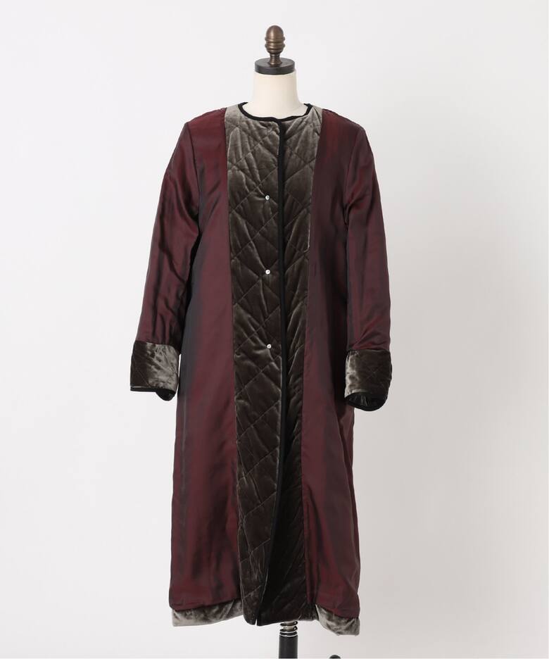 IENA LA BOUCLE ベロアキルティングコート（中綿・キルティング 