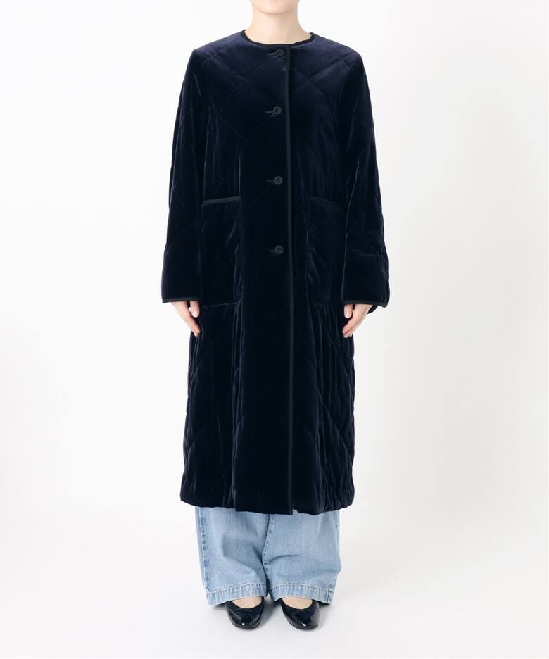 IENA LA BOUCLE ベロアキルティングコート（中綿・キルティング 