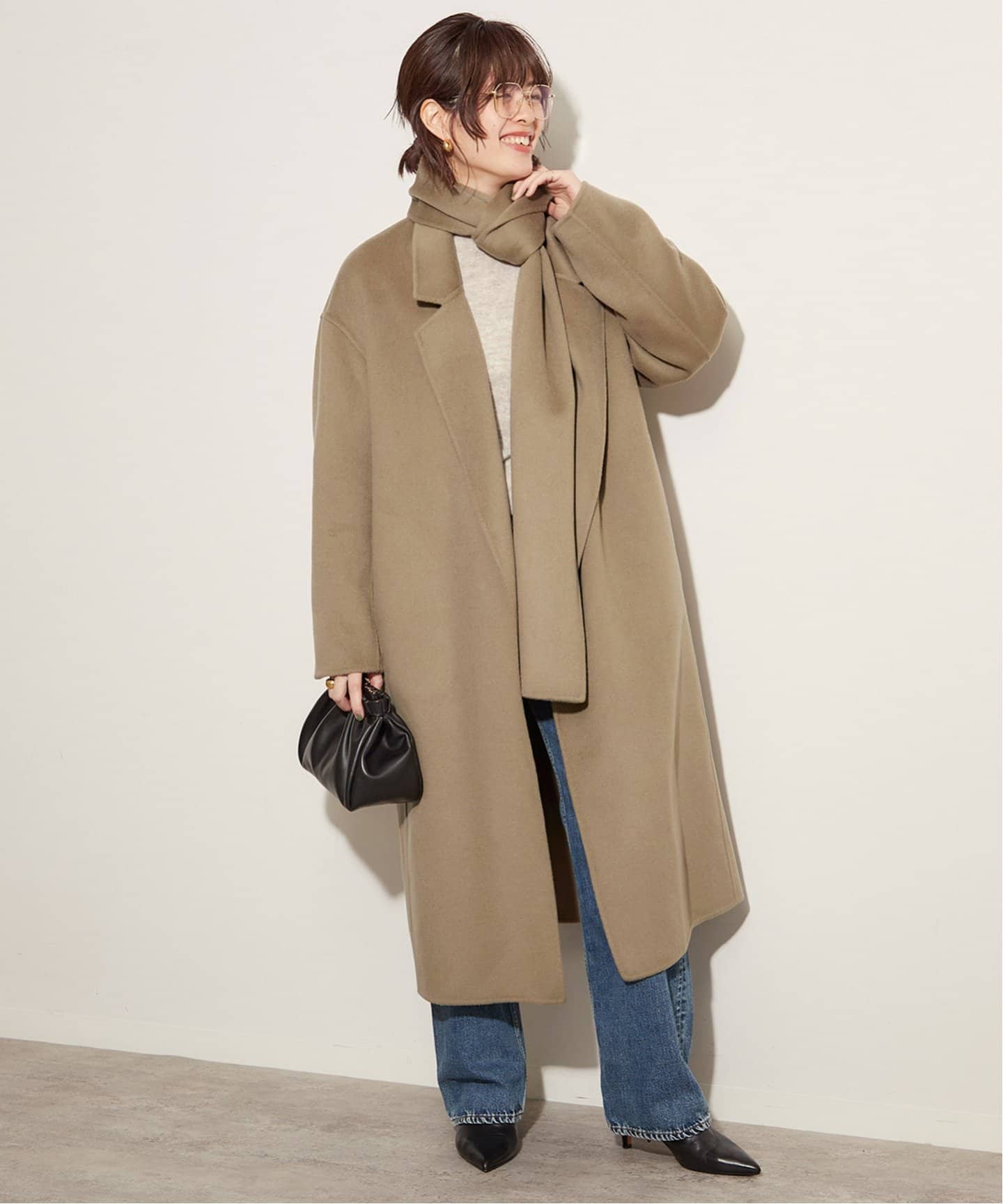 Plage ハミルトン ストール コート 38サイズ グレー ロング コクーン Plage ハミルトン ストール コート 38サイズ グレー ロング