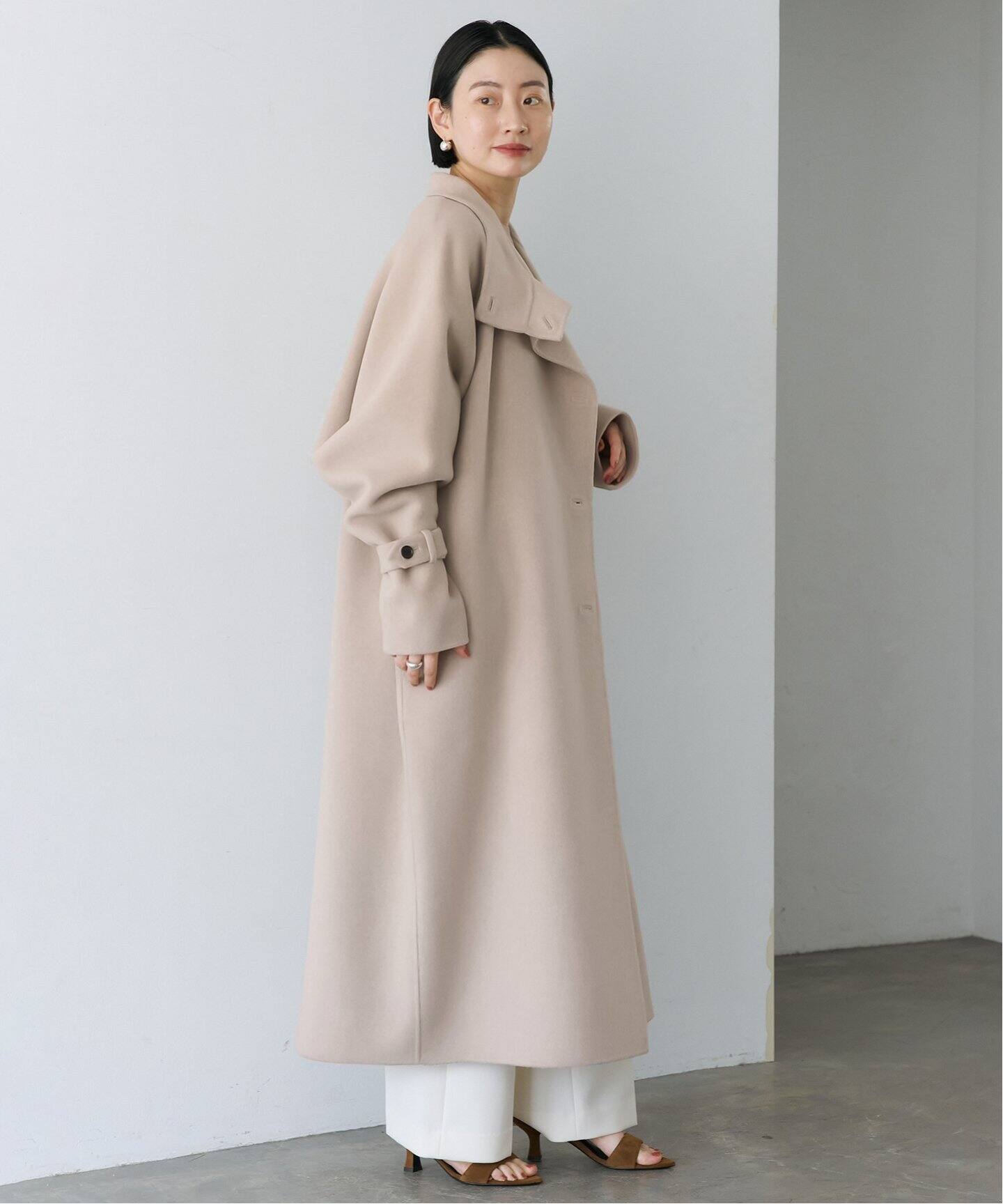 Super120s スタンドカラーロングコート（その他ブルゾン／アウター  