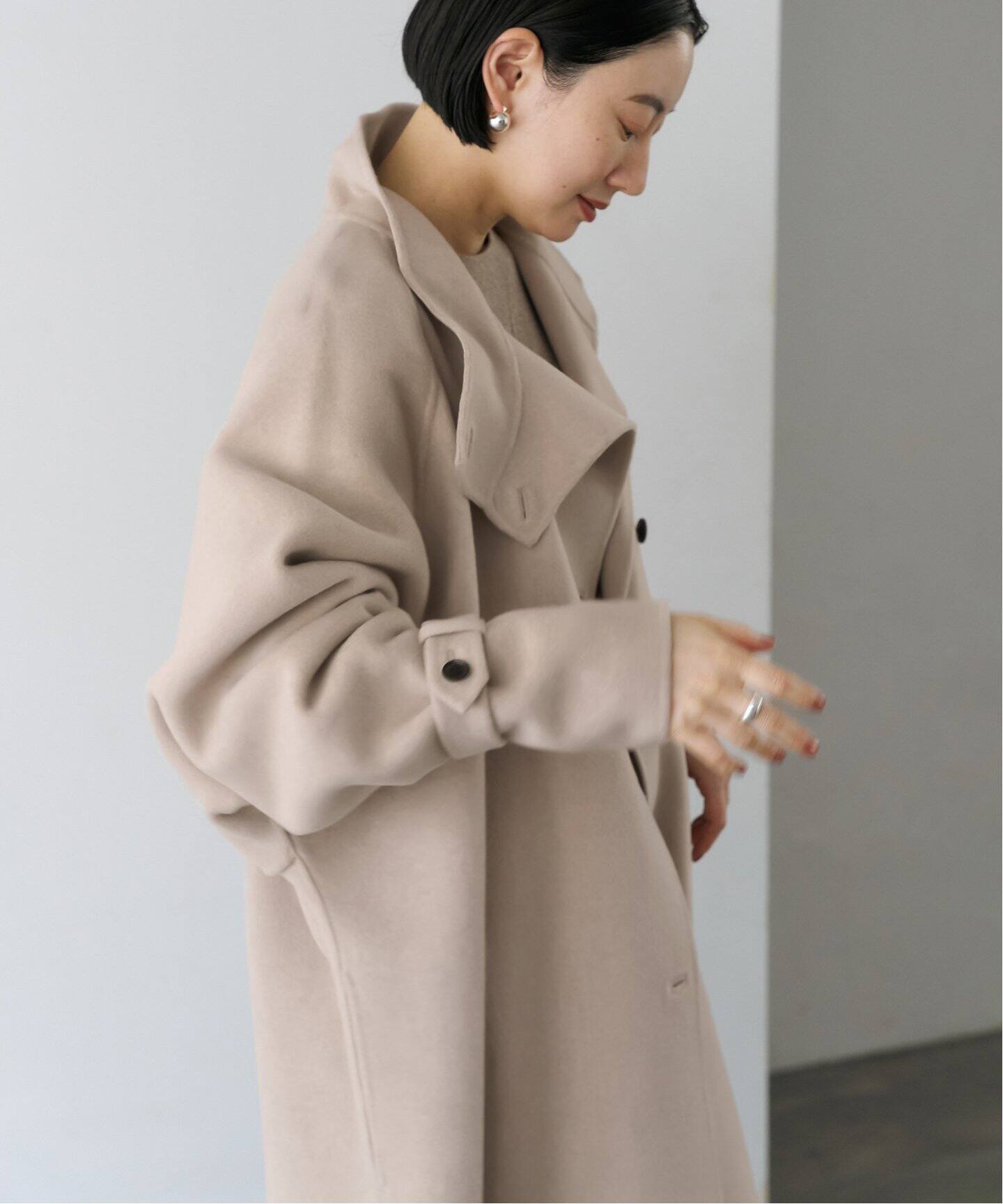 Super120s スタンドカラーロングコート（その他ブルゾン／アウター  