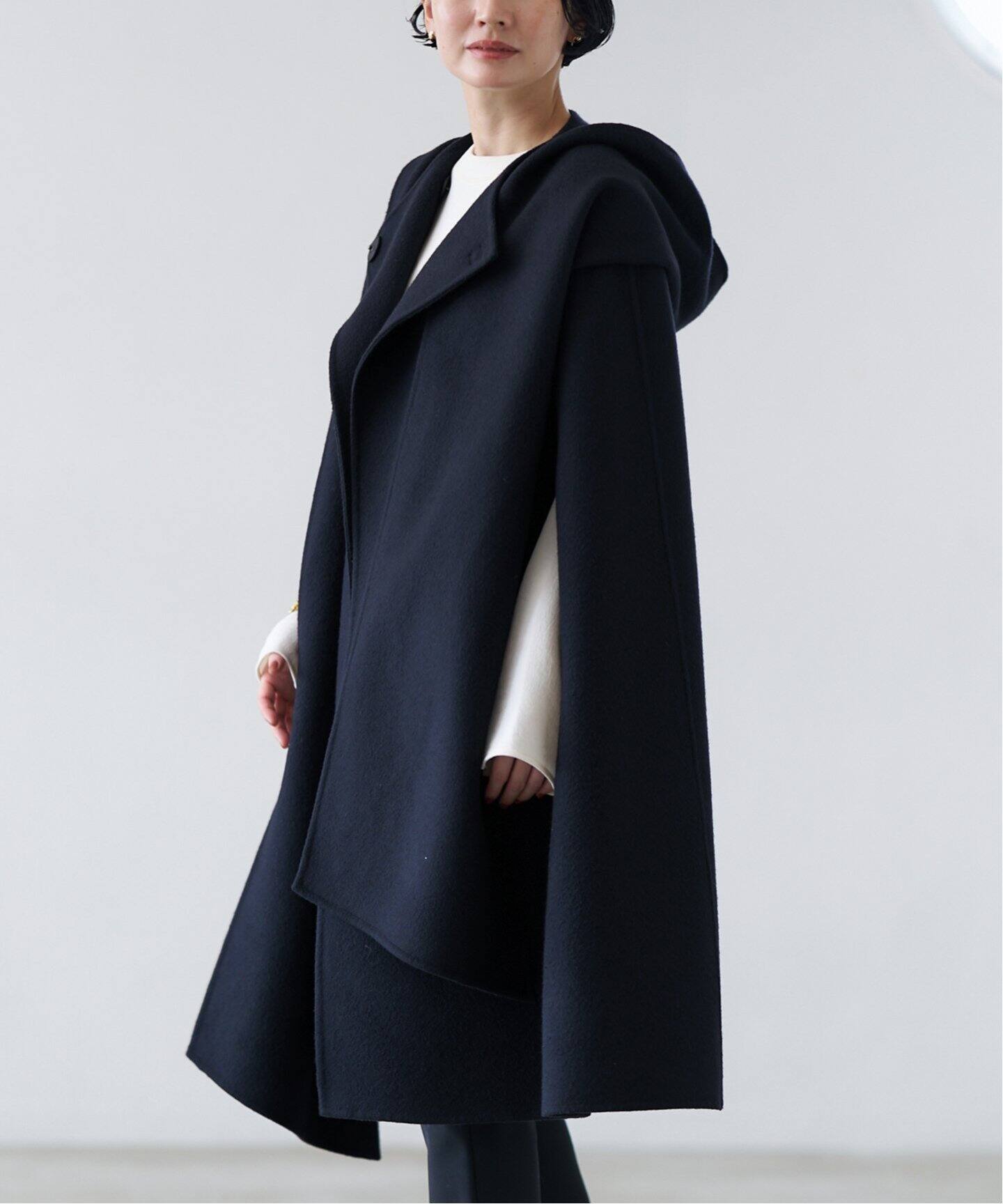 Super140s マントコート（ポンチョ・マント）｜VERMEIL par iena  