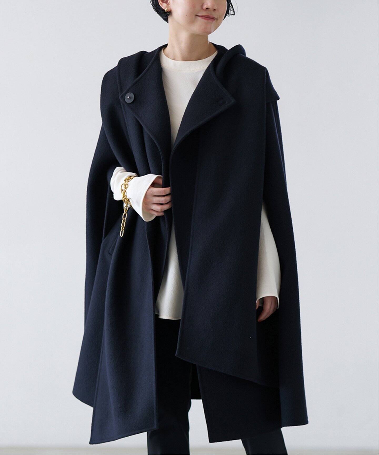 Super140s マントコート（ポンチョ・マント）｜VERMEIL par iena  