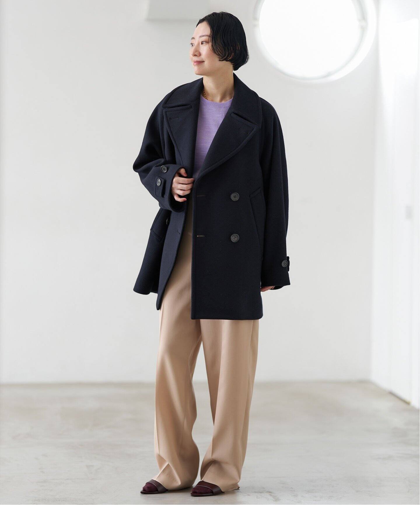 Super140s 起毛メルトンPコート（ピーコート）｜VERMEIL par iena  